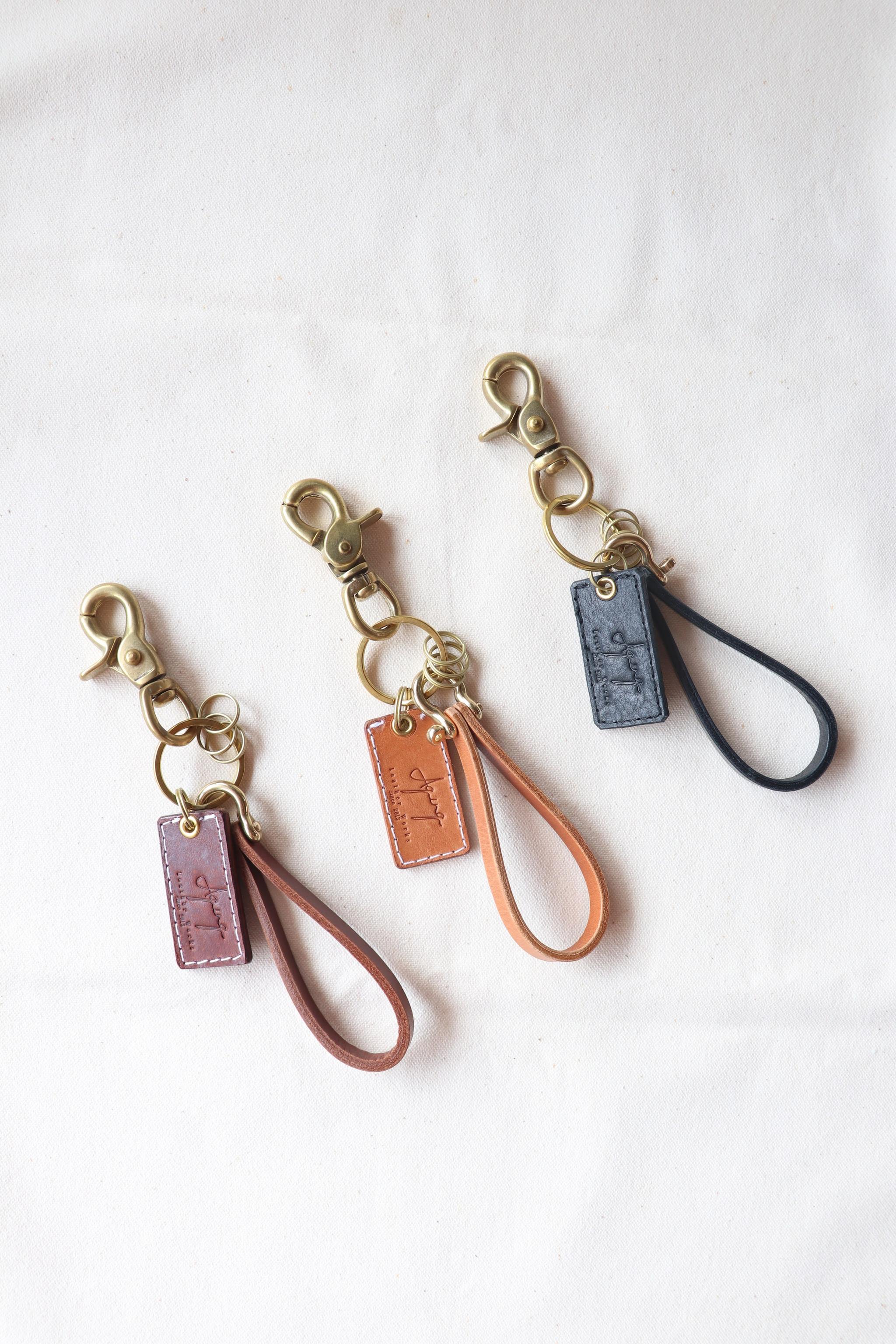 『革』×『真鍮』の経年変化を楽しむキーリング　foop　キーケース